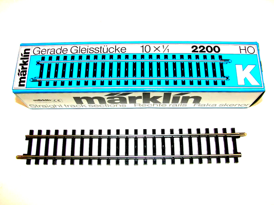 2200 MARKLIN- 10 x Rechte K rails 180 mm/K-Voies droits 180 mm OVP NEW(B2500201)