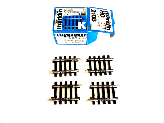 2108 MARKLIN HO - 4 x Rechte K rails 35 mm x10/ K-Voies droits OVP (A2400225)