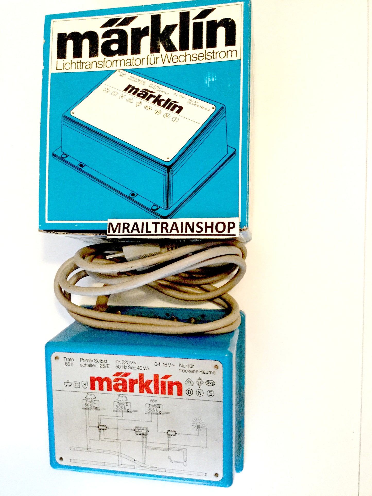 6611 MARKLIN HO - Lichttransformator/Transformateur 40 VA MAERKLIN OVP (B2102047) (kopie)