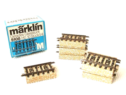 5108 MARKLIN HO - 10 x RECHTE RAILS/VOIES DROITS/TRACK 4,5 cm OVP (D2400068)