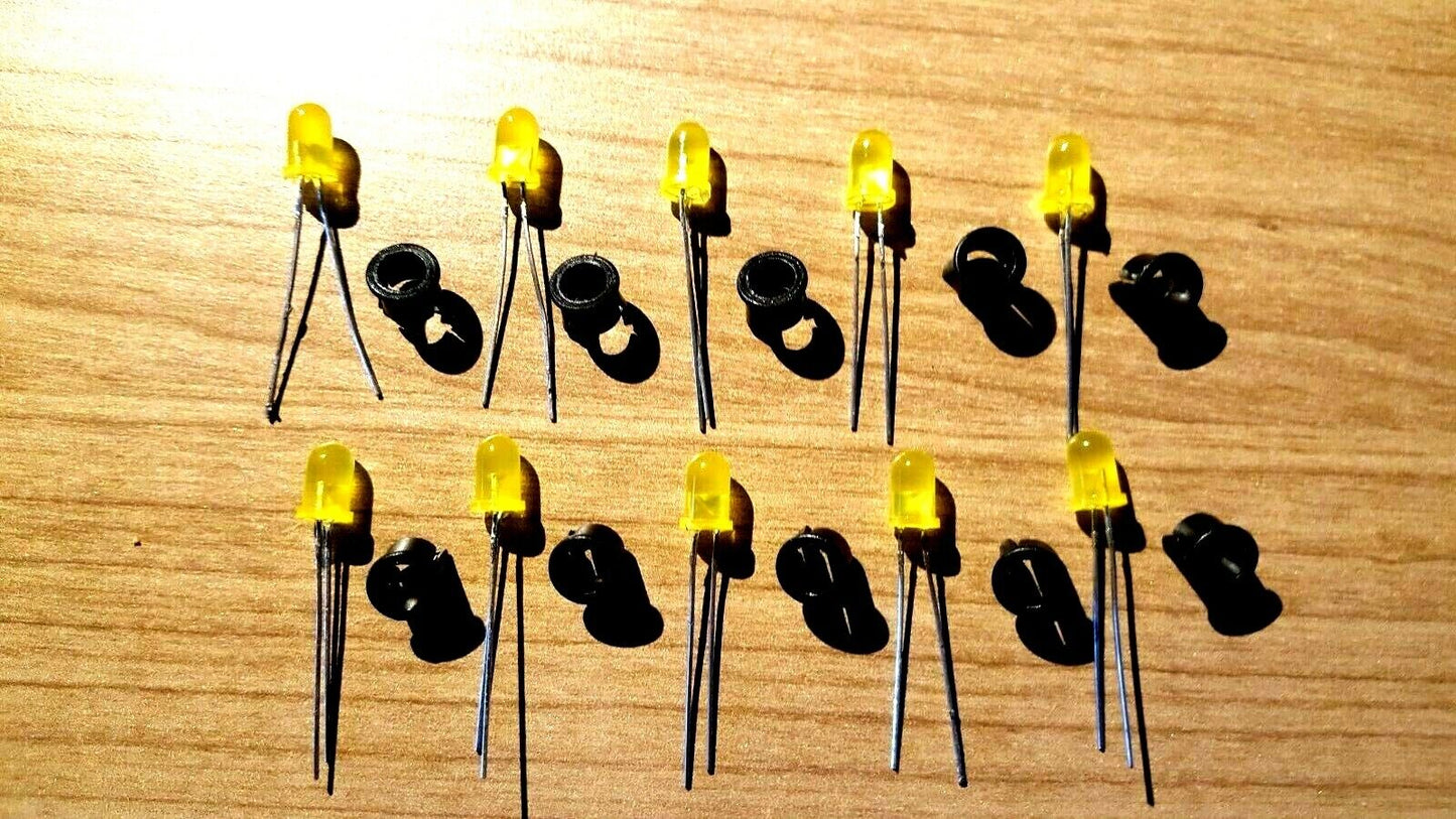 LOT LED'S 5 MM - 10 X Gele led's/Led's Jaune 5 mm NEUF/NEW (B1300895)