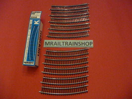 2232 MARKLIN-10x Gebogen rails 3/4 30°/Voies courbes 3/4 30° OVP NEW(B2200337)