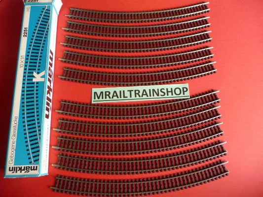 2251 MARKLIN-10x Gebogen rails 1/1 30° R2/Voies courbes 1/1 R2 OVP NEW(B2200322)