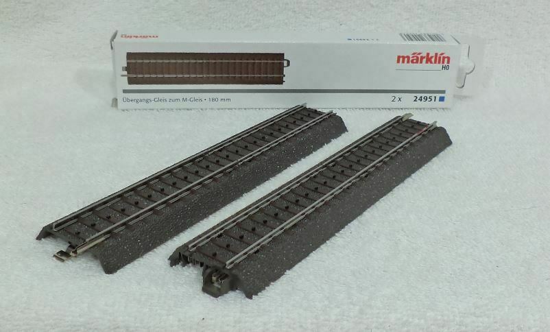 24951 MARKLIN HO - SET RECHTE OVERGANGSRAILS M<>C/SET VOIES TRANSITION(B2200369)