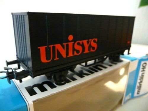 4481 SoMo MÄRKLIN HO – Rare Containerwagen UNISYS Werbemodell Maerklin  OVP (E2100813)