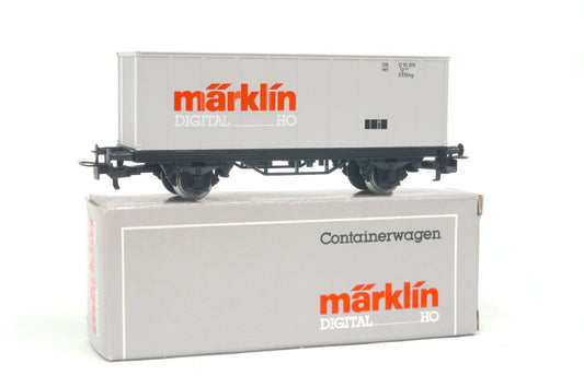 4481 MÄRKLIN HO–Containerwagen "Marklin"/Wagon container"Marklin" OVP (C2101797)