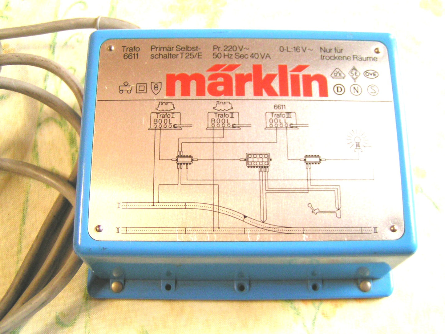 6611 MARKLIN HO - Lichttransformator/Transformateur 40 VA MAERKLIN (B2300113)