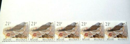 R87a - Vogels/Oiseaux strook van 5/Bande de 5 zonder nr postfris ** (K21-008)