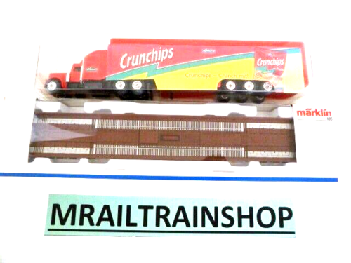 4740 MÄRKLIN HO– Lagevloerwagen+kamion"Crunchips"/Low Floor wagen OVP(E2200379)